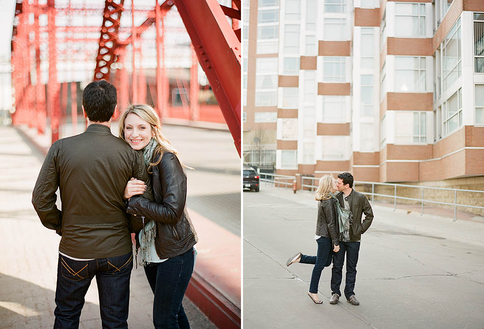 Crisp winter dowtown engagement session with Carlene and Arlo.