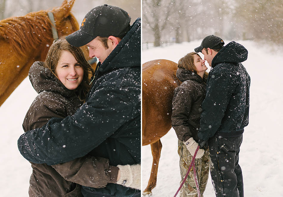A winter engagement session with Carolyn and Jason in Kirtland Hills