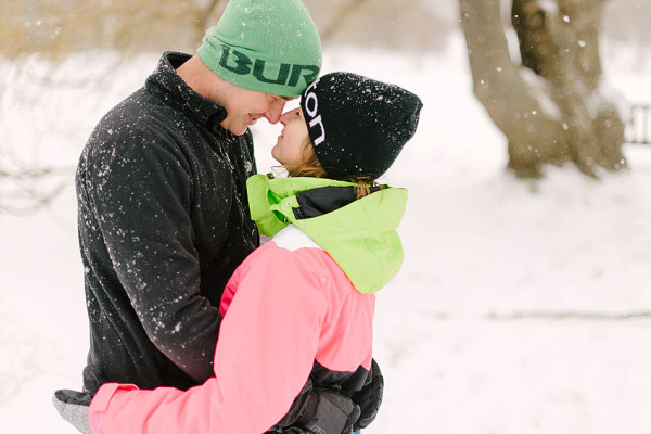 Carolyn & Jason - A Snowy Winter Engagement Session at Holden Arboretum