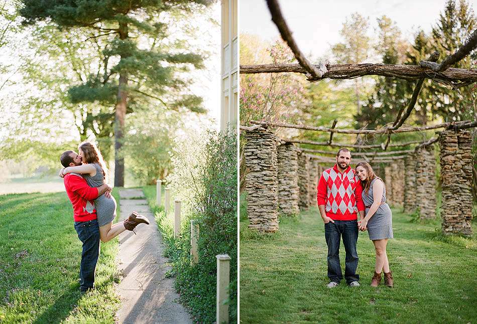 A sunset engagement session at Holden Arboretum with Erica and Seth