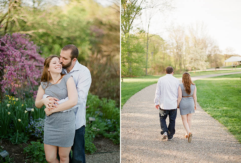 A sunset engagement session at Holden Arboretum with Erica and Seth