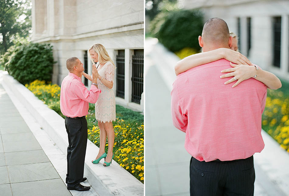 A summer evening engagement session at the Cleveland Museum of Art and Huntington Beach with Yvette and David.