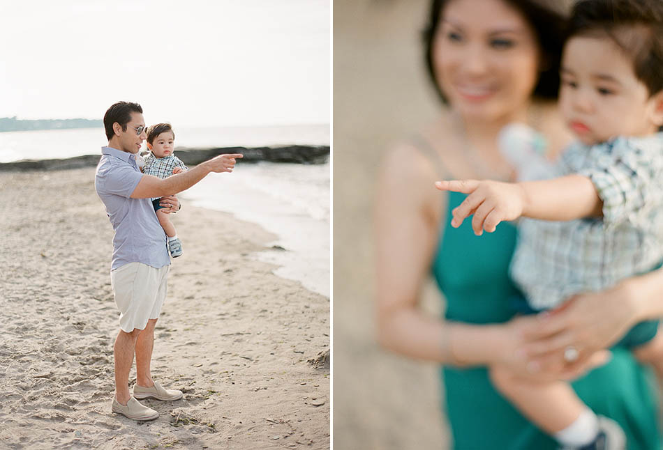 A summer family portrait session at Huntington Beach in Bay Village with Michelle, Amir and Michael.