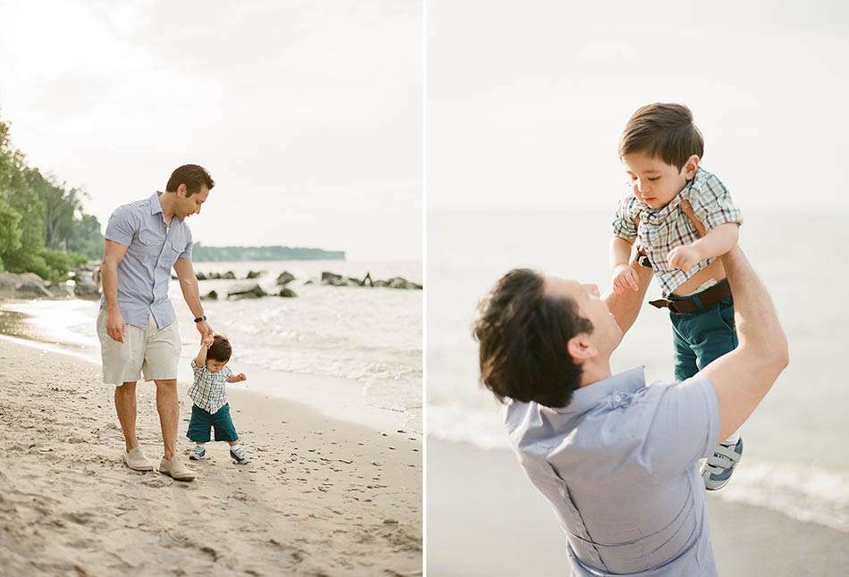 A summer family portrait session at Huntington Beach in Bay Village with Michelle, Amir and Michael.