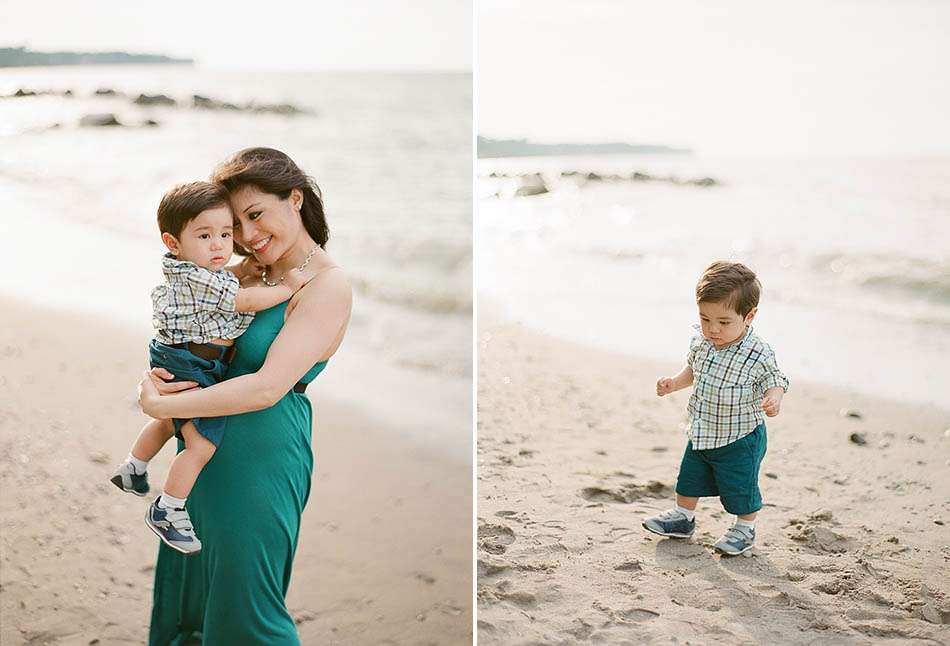 A summer family portrait session at Huntington Beach in Bay Village with Michelle, Amir and Michael.