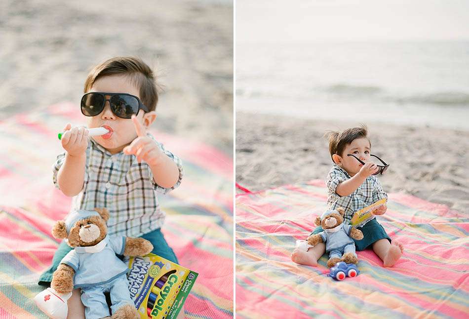 A summer family portrait session at Huntington Beach in Bay Village with Michelle, Amir and Michael.