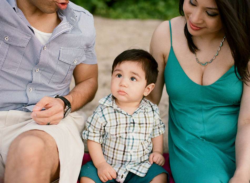 A summer family portrait session at Huntington Beach in Bay Village with Michelle, Amir and Michael.