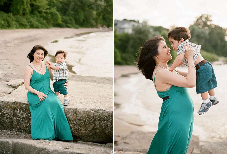 A summer family portrait session at Huntington Beach in Bay Village with Michelle, Amir and Michael.