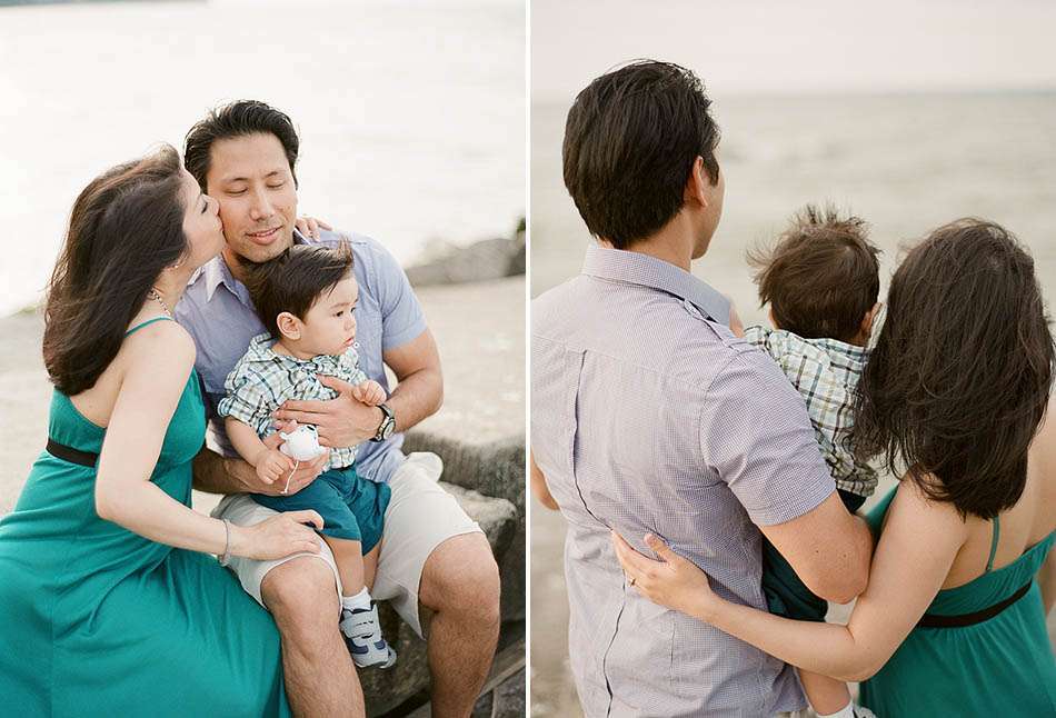 A summer family portrait session at Huntington Beach in Bay Village with Michelle, Amir and Michael.