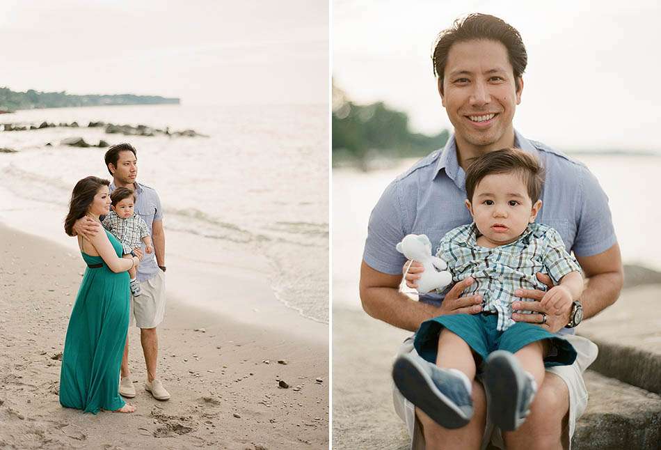 A summer family portrait session at Huntington Beach in Bay Village with Michelle, Amir and Michael.