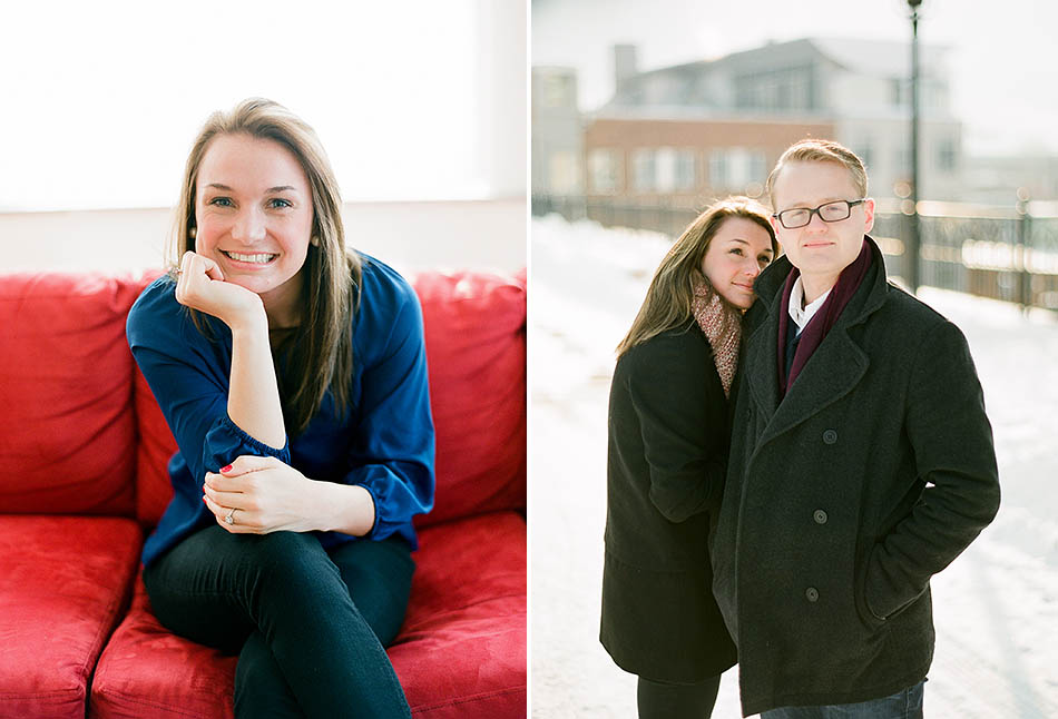 Winter engagement session in downtown Cleveland with JoAnn and Tom