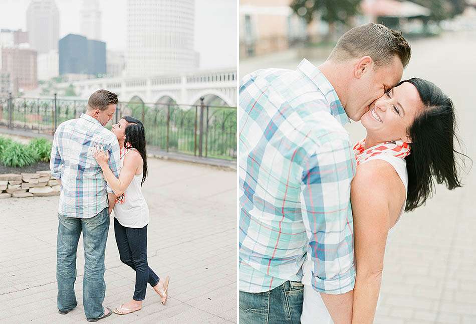 A downtown Cleveland engagement session in the summer sun with Tiffany and Rick