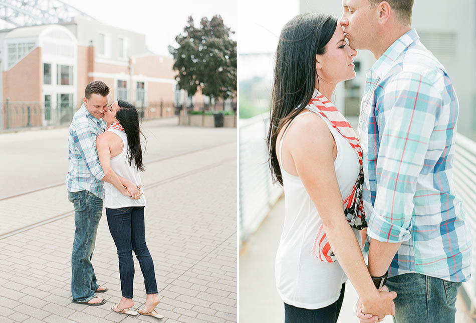 A downtown Cleveland engagement session in the summer sun with Tiffany and Rick