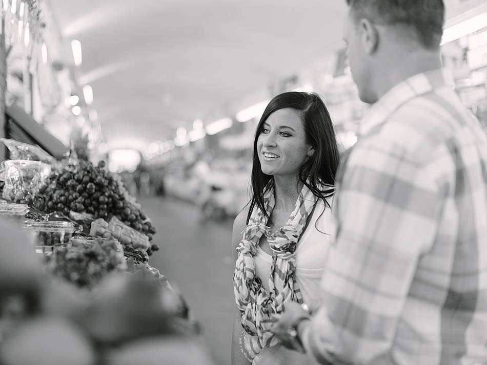 A downtown Cleveland engagement session in the summer sun with Tiffany and Rick