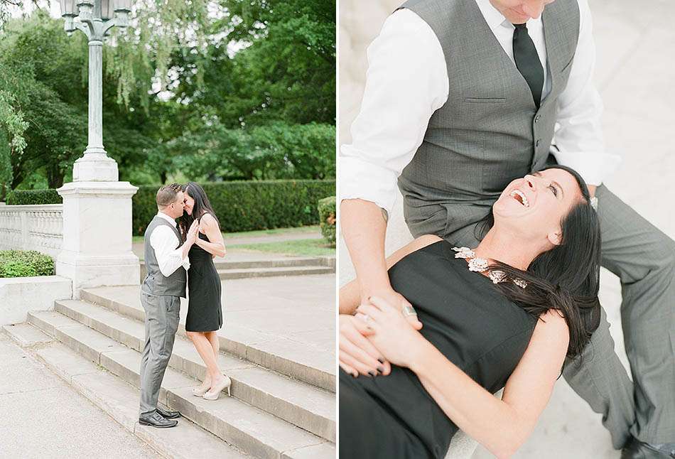 A downtown Cleveland engagement session in the summer sun with Tiffany and Rick