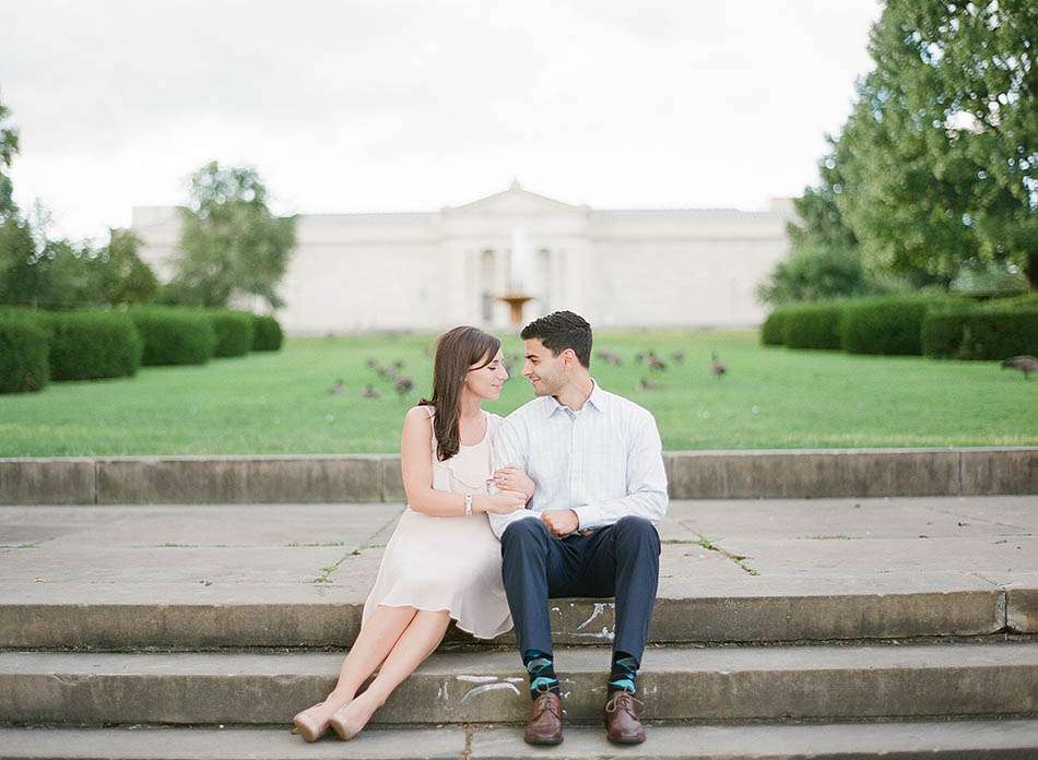 A sunset Cleveland Museum of Art engagement session with Ali and Dan.