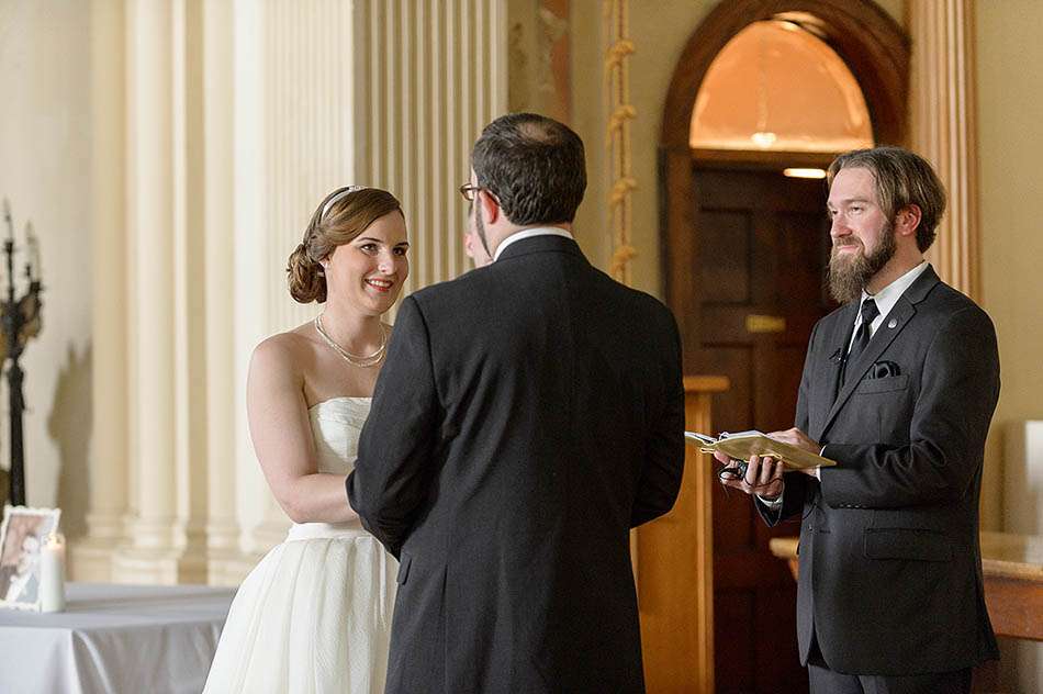 Josaphat Arts Hall wedding ceremony by wedding photographer Hunter Photographic