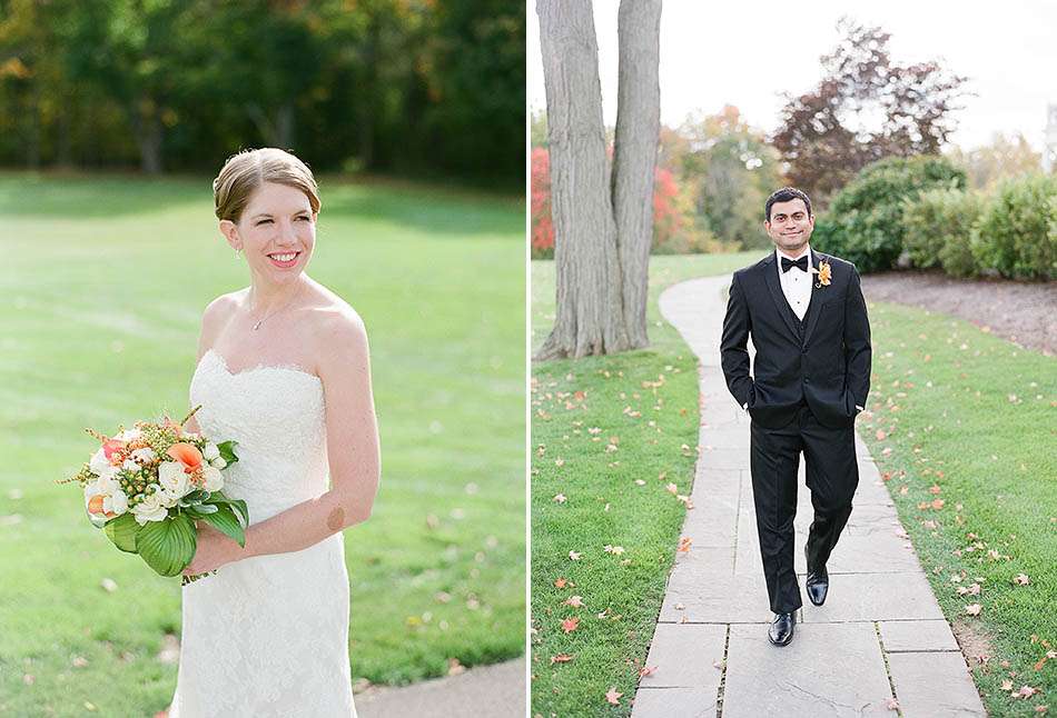 Country Club Pepper Pike bride and groom portraits by Cleveland wedding photographer Hunter Photographic