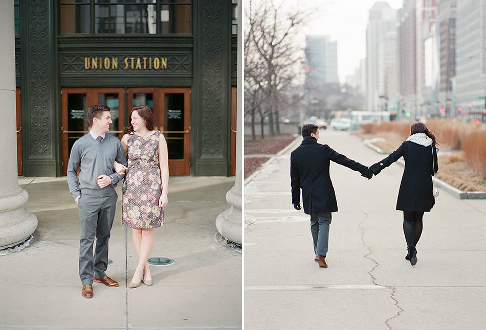 A winter Chicago engagement session with Katie and Brian