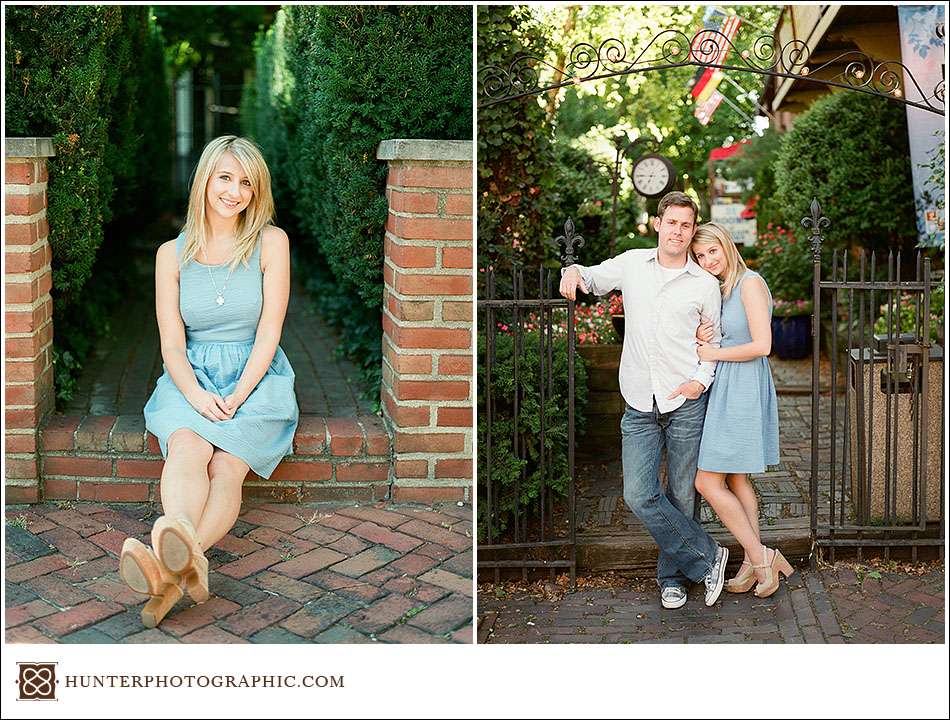 Alexis and Joe's summer evening engagement session in downtown Columbus