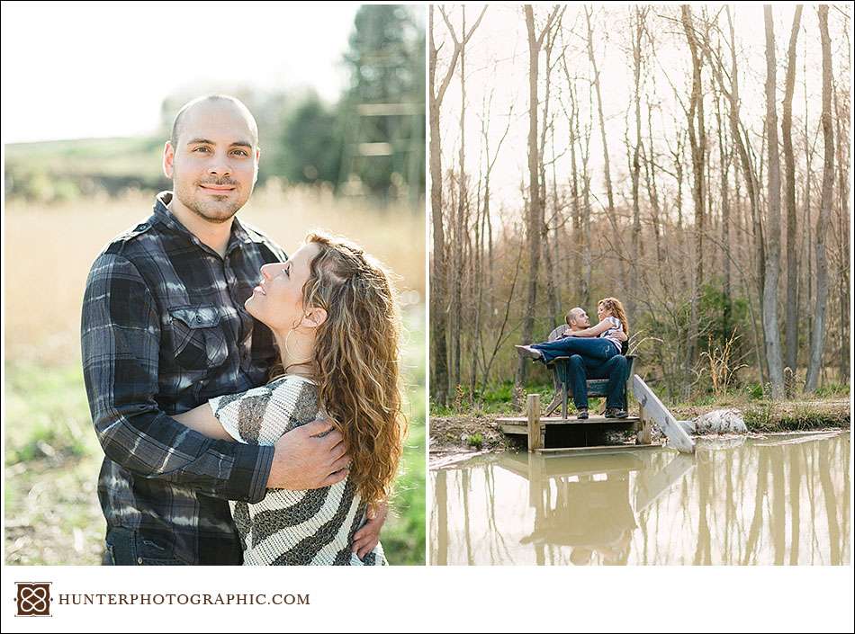 Alicia and Drew - evening sunset engagement session in Kingsville, Ohio