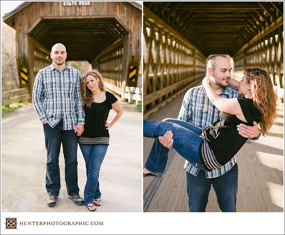 Alicia and Drew - evening sunset engagement session in Kingsville, Ohio