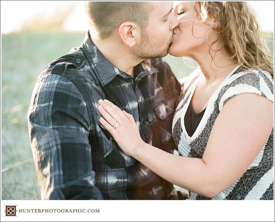 Alicia and Drew - evening sunset engagement session in Kingsville, Ohio