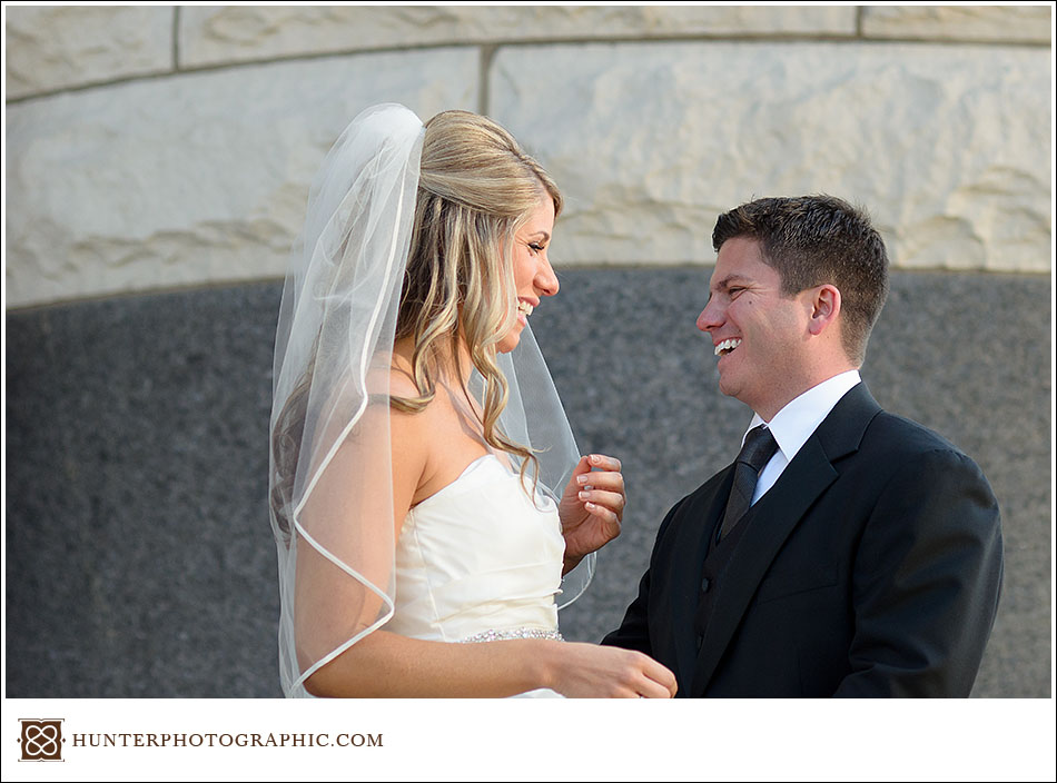 Alli and Dan's stylish autumn wedding in downtown Cleveland