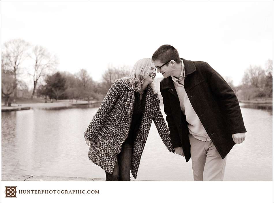 Carolyn and Dan's engagement session in downtown Cleveland