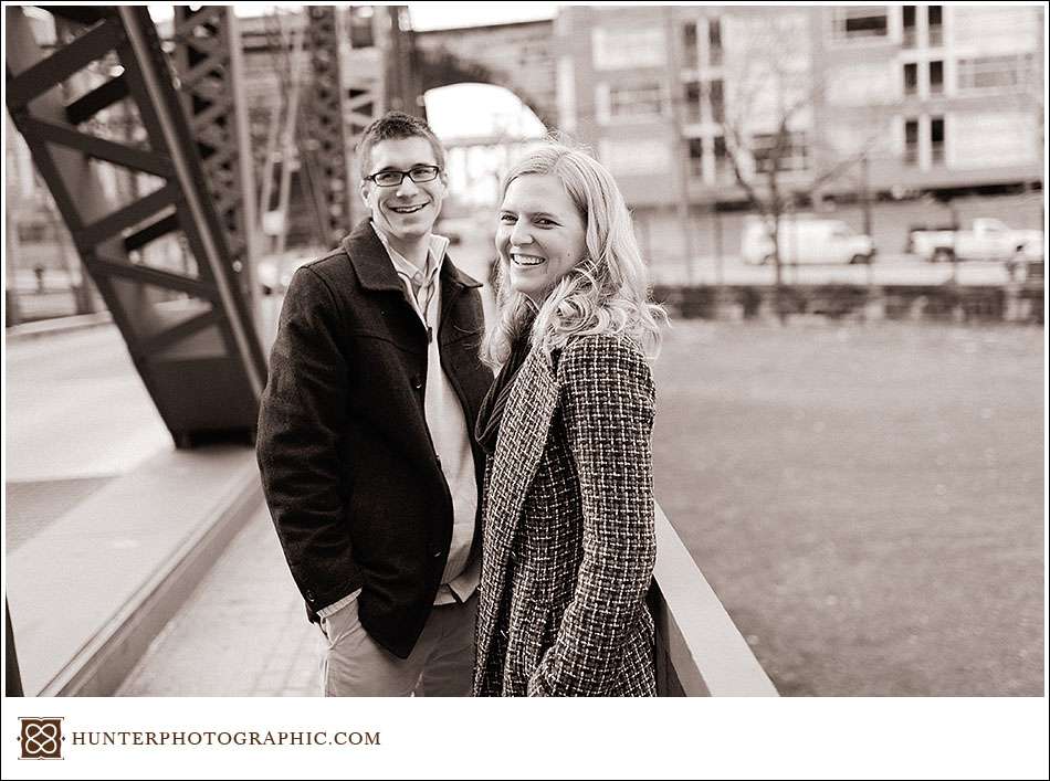 Carolyn and Dan's engagement session in downtown Cleveland