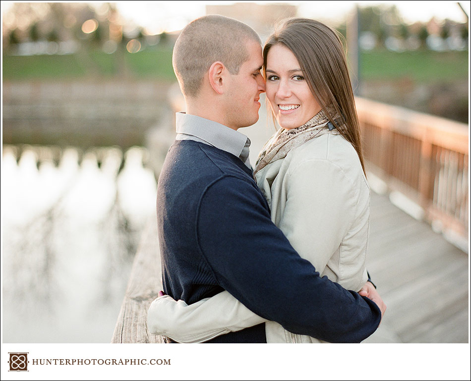 Film engagement session at Baldwin-Wallace University featuring Samantha and Scott