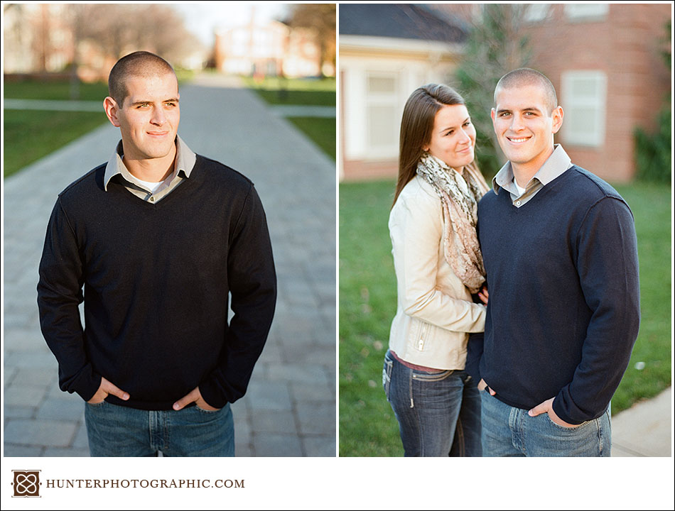 Film engagement session at Baldwin-Wallace University featuring Samantha and Scott