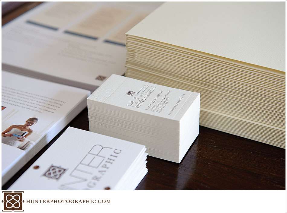 Branding materials for Hunter Photographic, a Cleveland wedding photographer