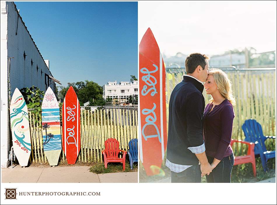 Destination engagement session in New Buffalo, Michigan for Kristin and Max