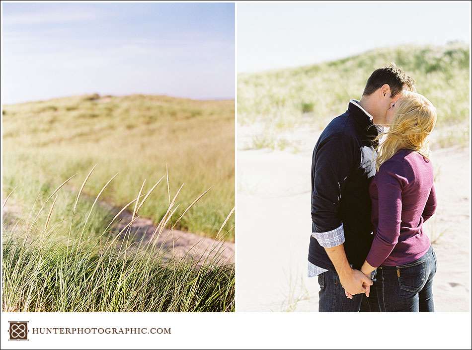 Destination engagement session in New Buffalo, Michigan for Kristin and Max