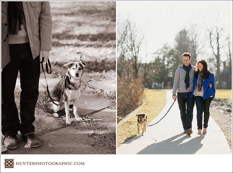 Didi and Henry - Golden Winter engagement photos in downtown Cleveland