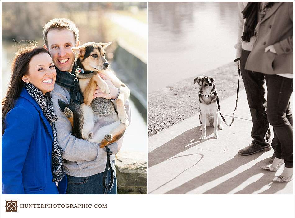 Didi and Henry - Golden Winter engagement photos in downtown Cleveland