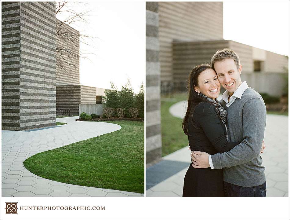 Didi and Henry - Golden Winter engagement photos in downtown Cleveland