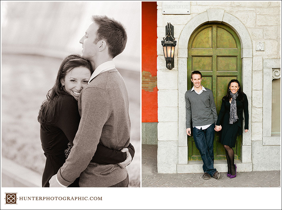 Didi and Henry - Golden Winter engagement photos in downtown Cleveland