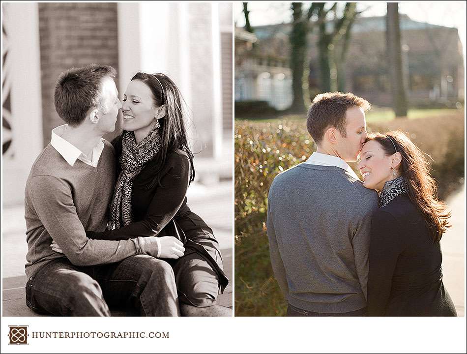 Didi and Henry - Golden Winter engagement photos in downtown Cleveland