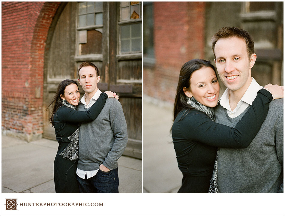 Didi and Henry - Golden Winter engagement photos in downtown Cleveland