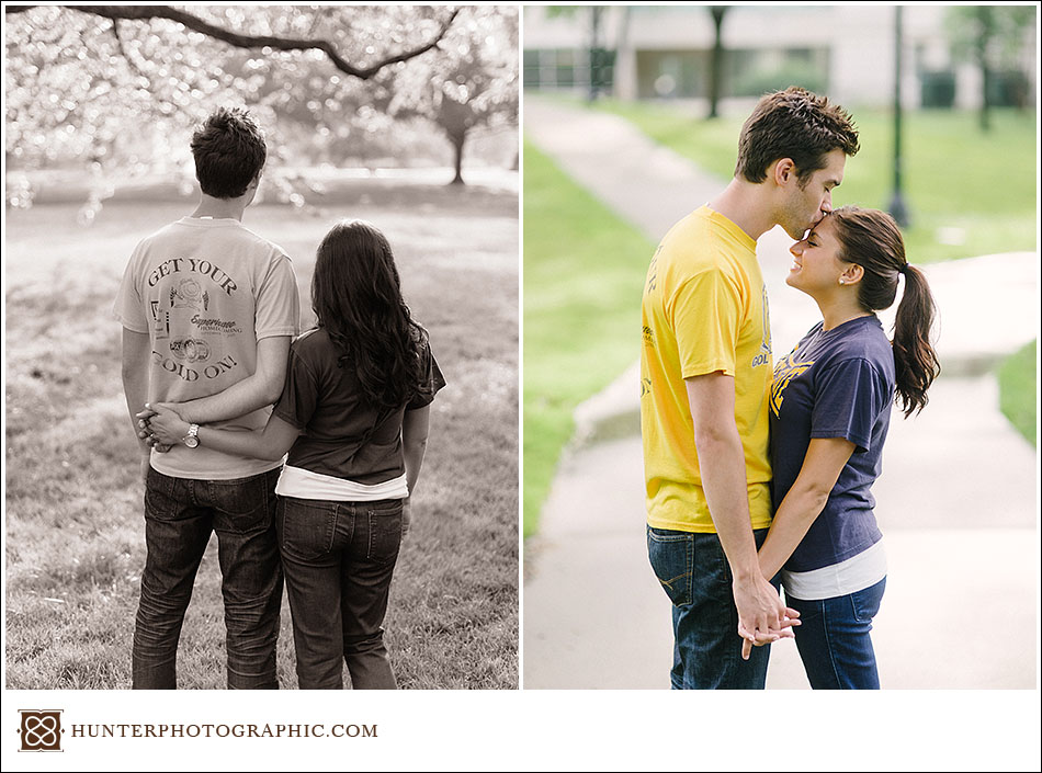 Laura and Joey's Kent State Engagement session by Cleveland wedding photographer Hunter Photographic.