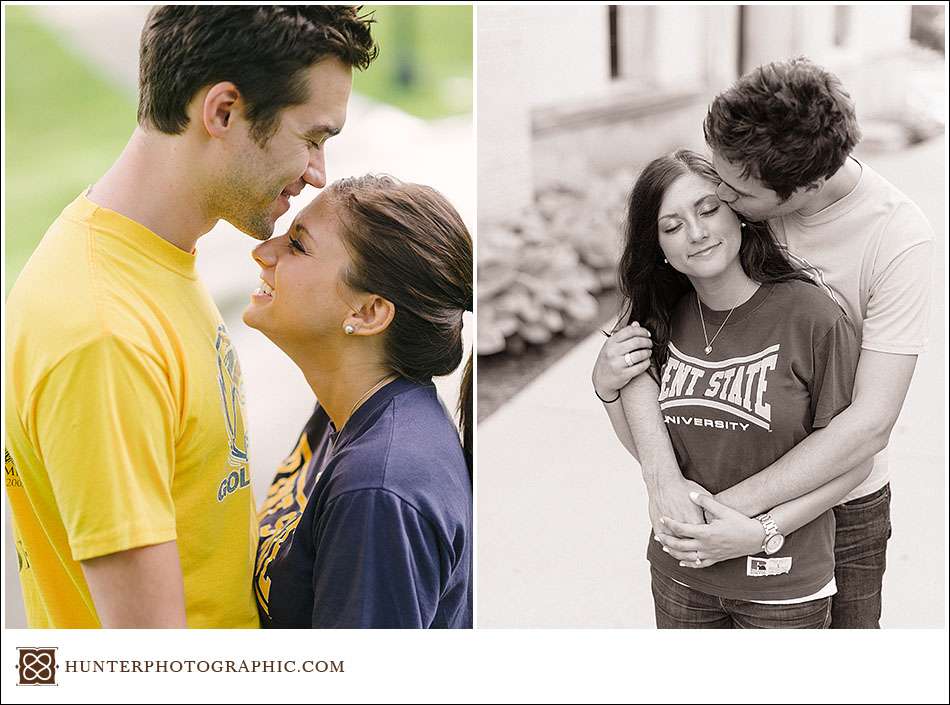 Laura and Joey's Kent State Engagement session by Cleveland wedding photographer Hunter Photographic.