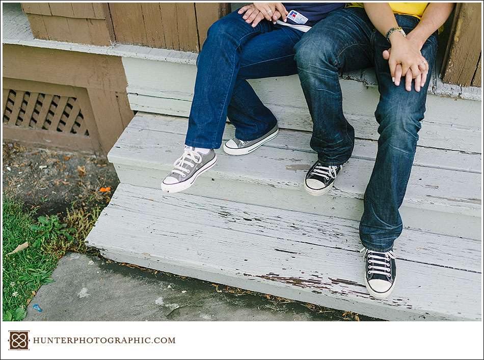 Laura and Joey's Kent State Engagement session by Cleveland wedding photographer Hunter Photographic.