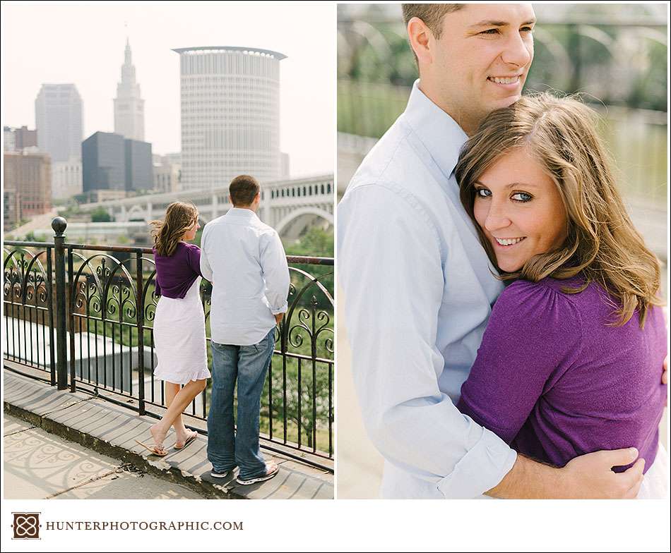 Sheila and Beau's hot summer engagement in downtown Cleveland