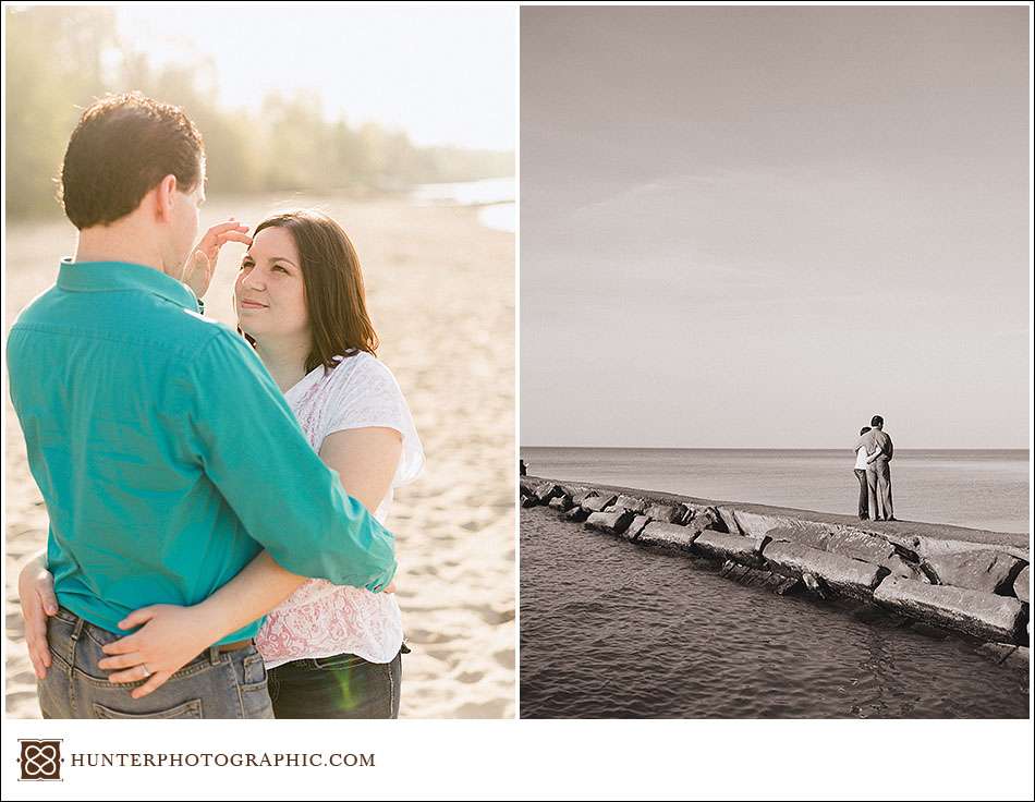 Victoria and Joshua - best friends engagement session along the shore