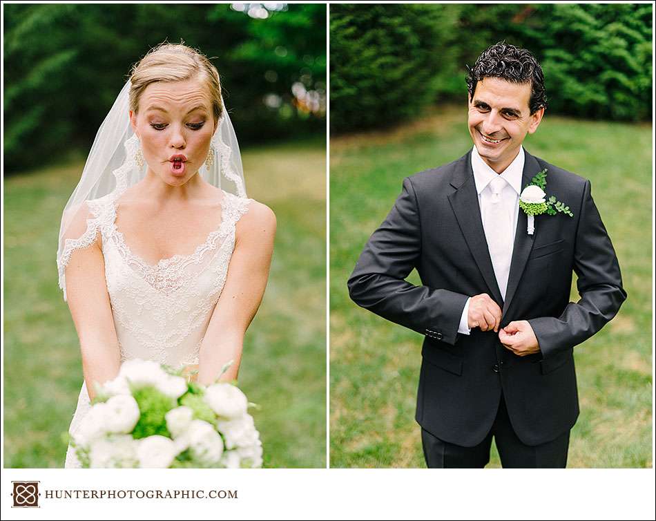 Laura and John's first look from their Egyptian wedding held in Cleveland