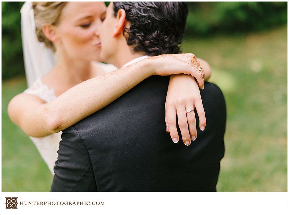 Laura and John's first look from their Egyptian wedding held in Cleveland