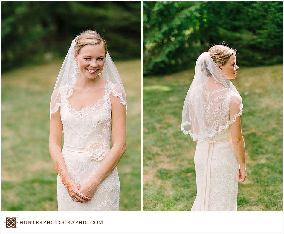 Laura and John's first look from their Egyptian wedding held in Cleveland