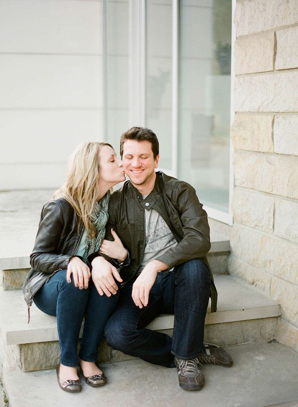 Crisp winter dowtown engagement session with Carlene and Arlo.